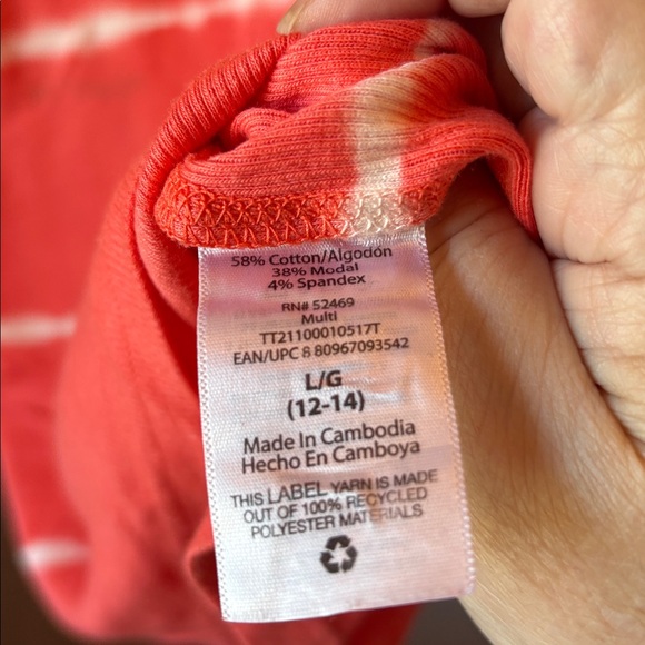 Time and Tru coral Tie-Dye Tank Top large - Picture 3 of 3